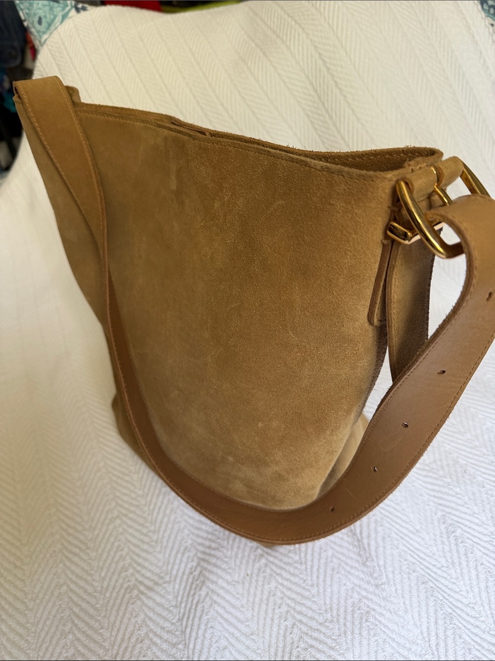 Madewell Suede Tan Shoulder Hobo Bag - Picture 2 of 6